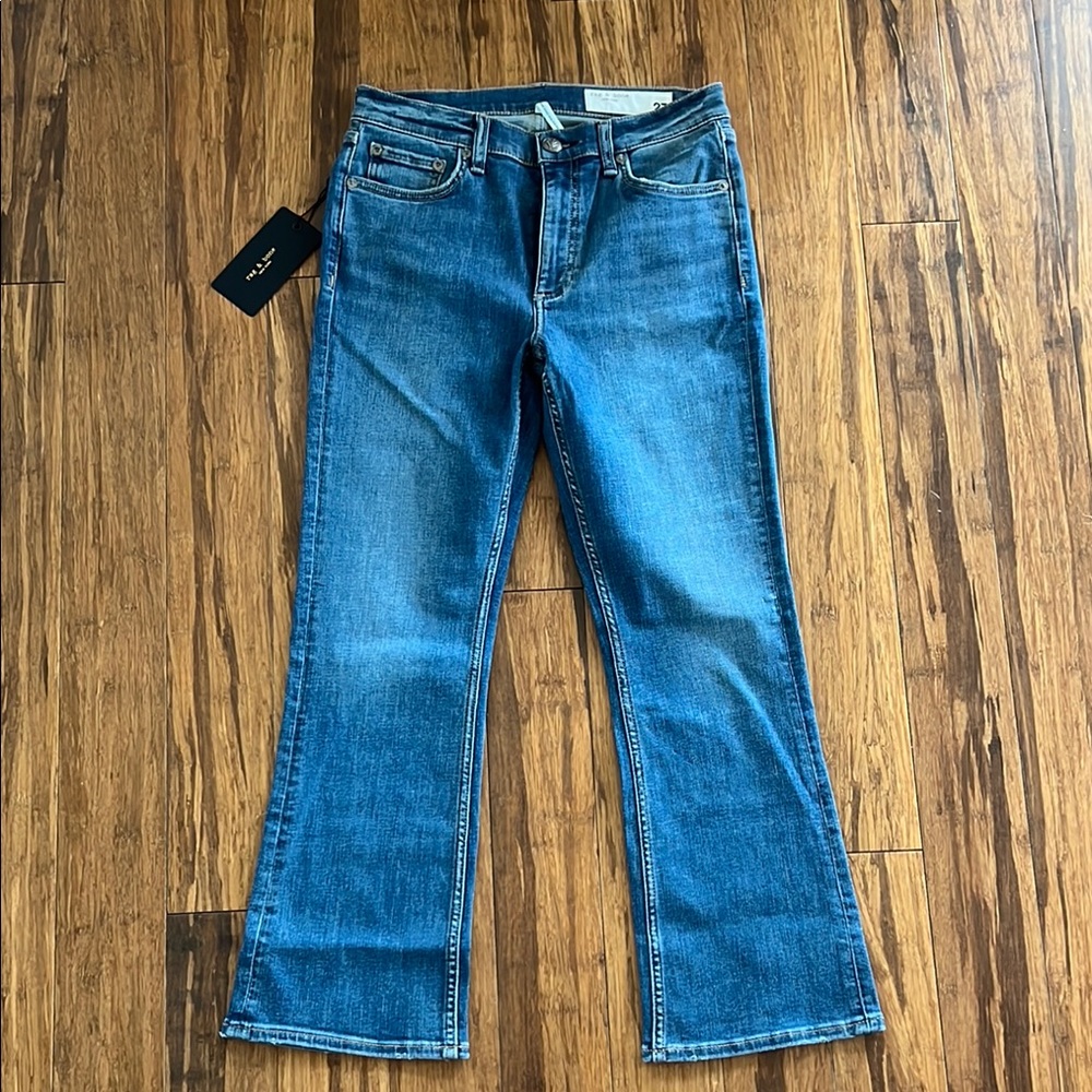 rag & bone Blue Ankle Cropped Jeans